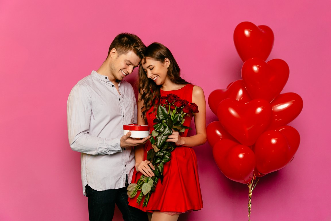 Beautiful couple celebrating St. Valentine’s day