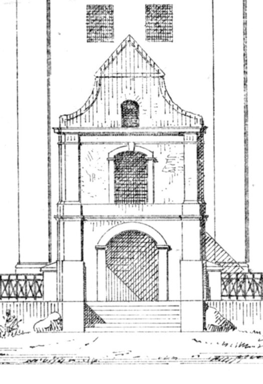 Rys. Jeden z najstarszych szkiców dzwonnicy wykonany 22 III 1882 r (1)