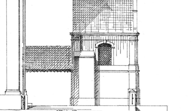 Rys. Jeden z najstarszych szkiców dzwonnicy wykonany 22 III 1882 r (2)